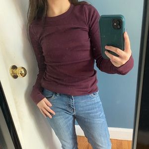 Dark Mauve bodycon long sleeve tee